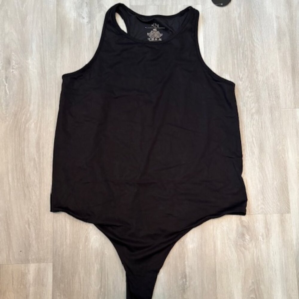 Black Braless Bodysuit